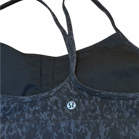 Lululemon Razor Back Black Patterned Sports Bra - Picture 2 of 4